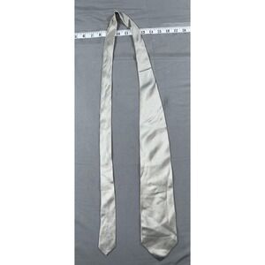Giorgio Armani Tie Mens One Size Silver Silk Satin Necktie Made In Italy